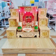 Bàn thờ thần tài mái bằng cong 48cm Đủ Bộ Kèm Tam Cấp Và Bệ Bàn thờ thần tài mái bằng cong 48cm Đủ Bộ Kèm Tam Cấp Và Bệ